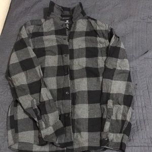 Black and grey patterned flannel